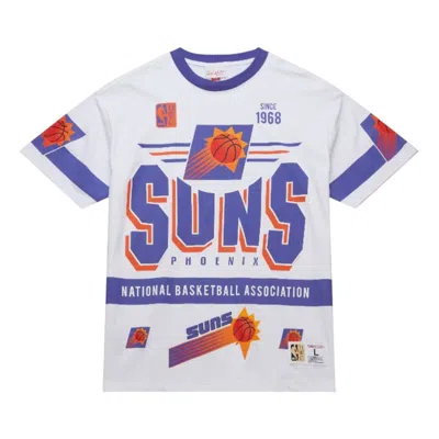 Mitchell & Ness Nba Origins Premium Vintage T-shirt 'phoenix Suns' In White