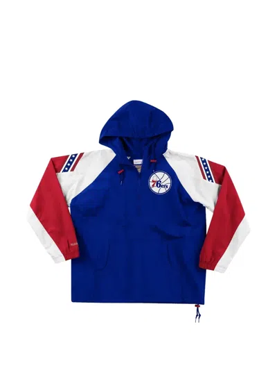 Mitchell & Ness Nba "philadelphia 76ers" Half-zip Jacket In Blue