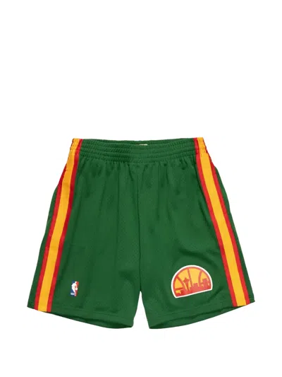 Mitchell & Ness Nba Reload 2.0 "1994 Seattle Supersonics" Striped Swingman Shorts In Green