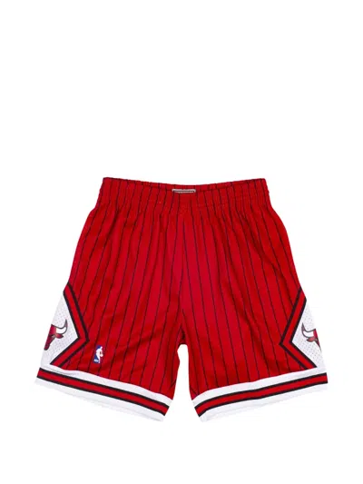 Mitchell & Ness Nba Reload Swingman Striped-pattern Shorts In Red