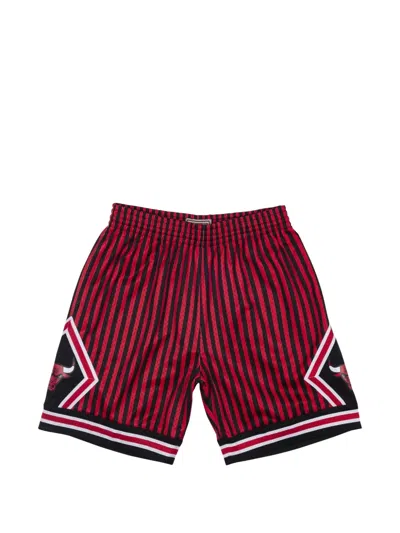 Mitchell & Ness Nba Striped Swingman Shorts In Red