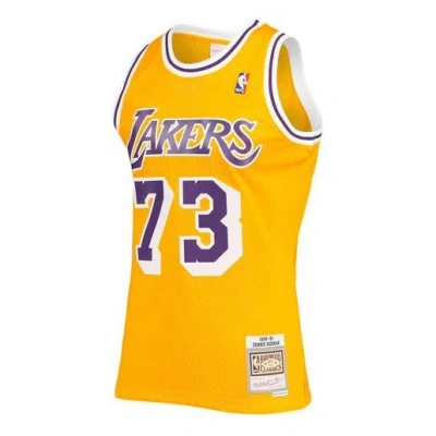 Mitchell & Ness Nba Swingman Dennis Rodman Los Angeles Lakers Road 1998-99 Jersey In Yellow