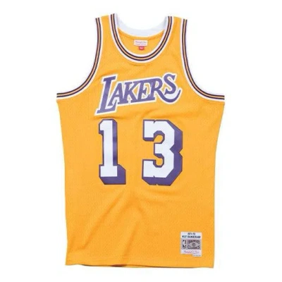 Mitchell & Ness Nba Swingman Jersey Los Angeles Lakers 1971-72 Wilt Chamberlain In Yellow