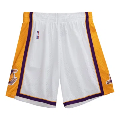 MITCHELL & NESS MITCHELL & NESS NBA SWINGMAN LOS ANGELES LAKERS 2009-10 SHORTS 'WHITE YELLOW'