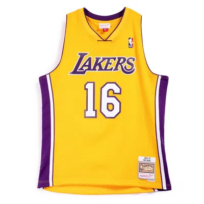 Mitchell & Ness Nba Swingman Los Angeles Lakers Gold 09-10 Jersey 'pau Gasol' In Multi