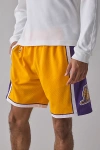 Mitchell & Ness Nba Swingman Mesh Short In Gold, Men's At Urban Outfitters In Orange