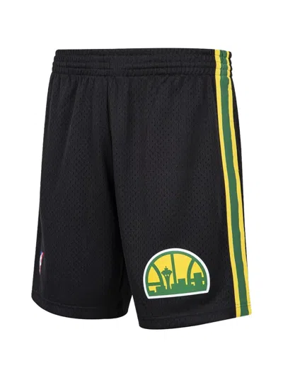 Mitchell & Ness Nba Swingman Striped Shorts In Black