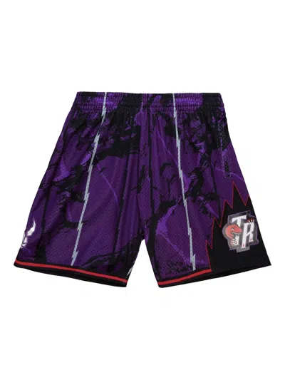 Mitchell & Ness "nba Toronto Raptors 1998" Team Marble Swingman Shorts In Purple