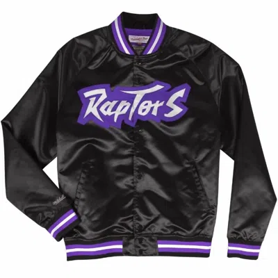 Mitchell & Ness Nba Toronto Raptors Lightweight Satin Jacket In Black