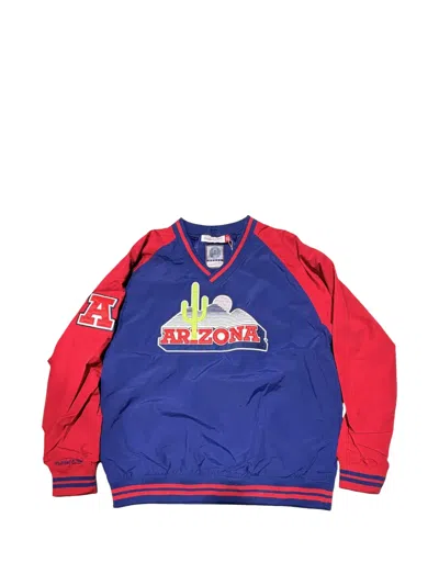 Mitchell & Ness Ncaa Arizona Wildcats Logo-patch Sweatshirt In Blue