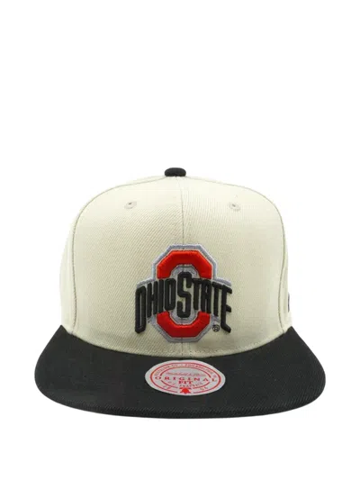 Mitchell & Ness Ncaa Ohio State Buckeyes Embroidered Jockey Snapback Cap In Neutral