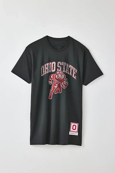 Mitchell & Ness Ncaa Ohio State University Logo Graphic Tee In Light Grey, Men's At Urban Outfitters In Black