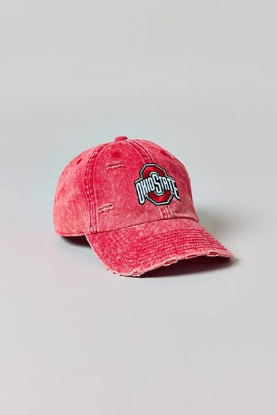 Mitchell & Ness Ncaa Ohio State University Logo Washed Dad Hat In Red, Men's At Urban Outfitters