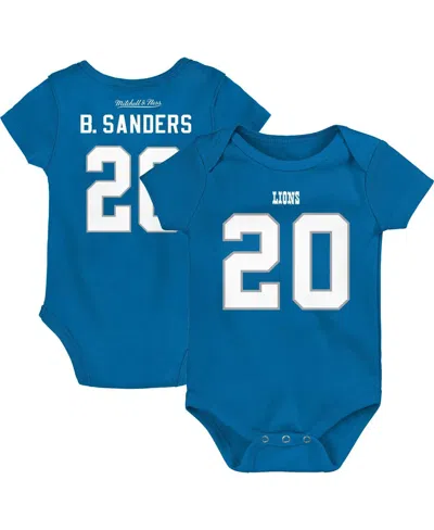 Mitchell & Ness Babies' Newborn And Infant Boys And Girls  Barry Sanders Blue Detroit Lions Retro Name And Nu
