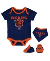 Mitchell & Ness Newborn And Infant Boys And Girls  Navy, Orange Chicago Bears Throwback Bodysuit Bib In Navy,orange