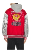 Mitchell & Ness Nfl 49ers Diamond Fusion Vintage Logo Button Front Jacket In Multi