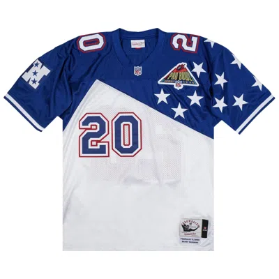 Pre-owned Mitchell & Ness Nfl Authentic Nfc 1994 Barry Sanders Jersey 'white/royal' | Multi-color | Men's Size In Multicolor