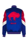 Mitchell & Ness Nfl Bills Throw It Back Heavyweight Satin Jacket In Blue