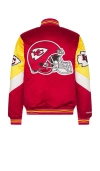 Mitchell & Ness Nfl Chiefs Throw It Back Heavyweight Satin Jacket In Red