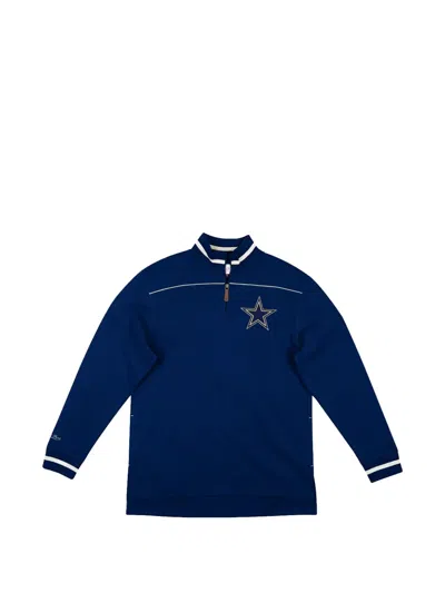 Mitchell & Ness Nfl Dallas Cowboys Quarter-zip Sweatshirt In Blue