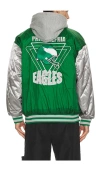 Mitchell & Ness Nfl Eagles Diamond Fusion Vintage Logo Button Front Jacket In Multi