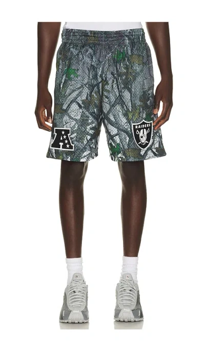 Mitchell & Ness Nfl Las Vegas Raiders Quiet Blaze 7 Mesh Shorts In Gray
