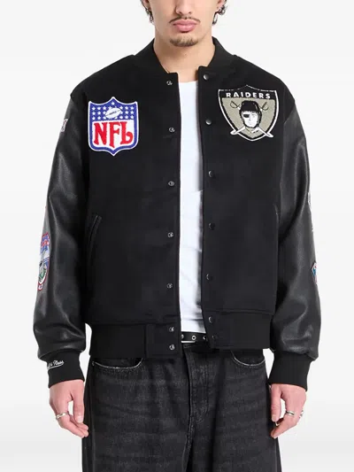 Mitchell & Ness Nfl Oakland Raiders Varsity Jacket In Black