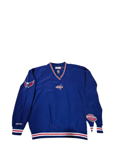 Mitchell & Ness Nhl Capitals Logo-embroidered Sweatshirt In Blue