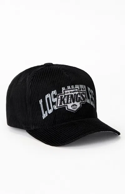 Mitchell & Ness Nhl La Kings Corduroy Arch Stamp Pro Snapback Hat In Black