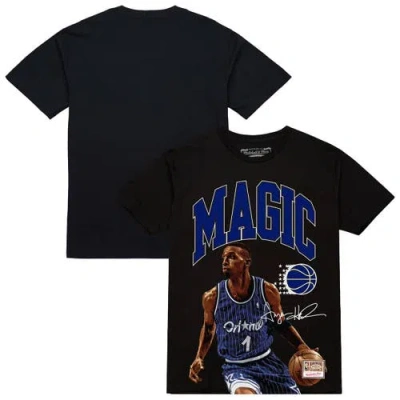 Mitchell & Ness Penny Hardaway Black Orlando Magic Hardwood Classics Player Arch T-shirt