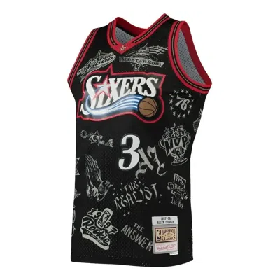 Mitchell & Ness Philadelphia 76ers 1998 World Tour Swingman Jersey 'allen Iverson 3' In Black