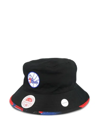 Mitchell & Ness Philadelphia 76ers Hardwood Classics Hyper Bucket Hat In Black