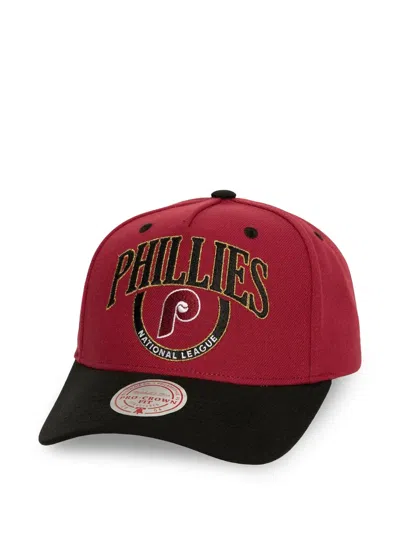 Mitchell & Ness Philies-embroidered Baseball Cap In Red
