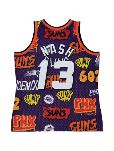 Mitchell & Ness Phoenix Suns 1996 Steve Nash Slap Sticker Swingman Vest In Purple