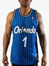 Mitchell & Ness Pinstripe Jersey In Blue