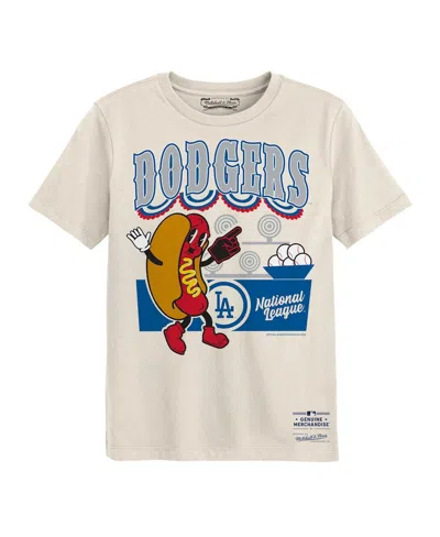 Mitchell & Ness Kids' Preschool Cream Los Angeles Dodgers Step Back Up T-shirt In White
