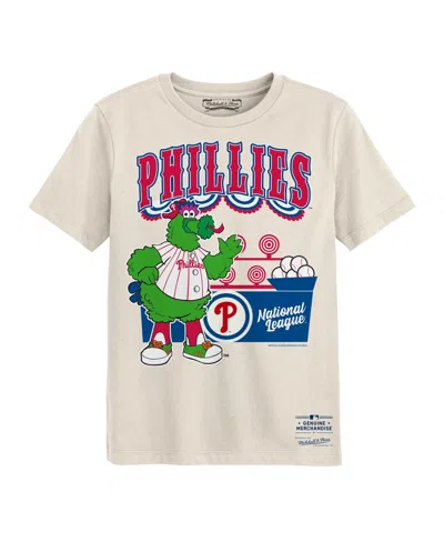 Mitchell & Ness Kids' Preschool Cream Philadelphia Phillies Step Back Up T-shirt In Neutral