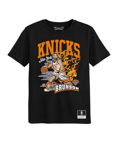 Mitchell & Ness Babies' Preschool Jalen Brunson Black New York Knicks Fired Up T-shirt