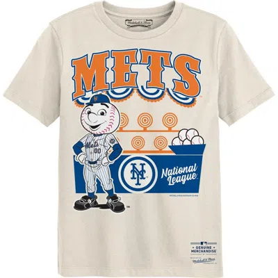 Mitchell & Ness Kids' Preschool  Cream New York Mets Step Back Up T-shirt In Neutral