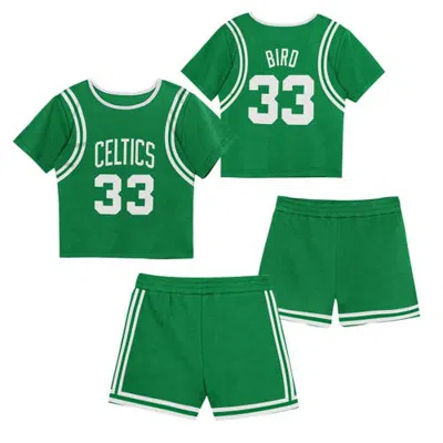 Mitchell & Ness Kids' Preschool  Larry Bird Kelly Green Boston Celtics Play By Place Two-pack T-shirt & Sho