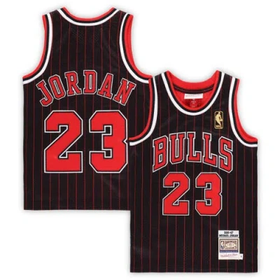 Mitchell & Ness Kids' Preschool  Michael Jordan Black Chicago Bulls 1996/97 Hardwood Classics Authentic Jer In Multi