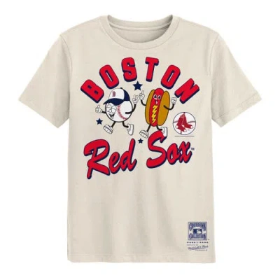 Mitchell & Ness Kids' Preschool   Natural Boston Red Sox Snack T-shirt In White