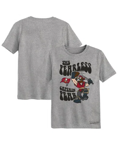 Mitchell & Ness Kids' Preschool Mitchell Ness Heather Gray Tampa Bay Buccaneers Captain Fear Mascot T-shirt
