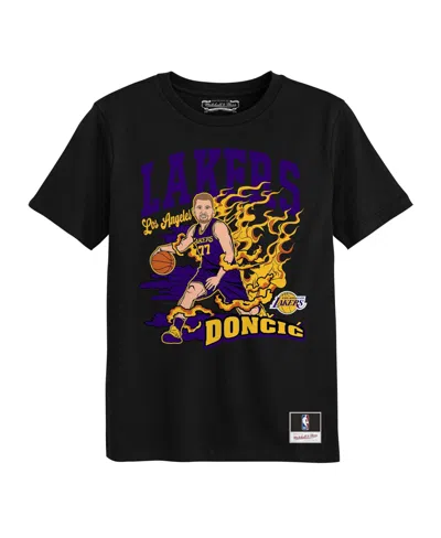 Mitchell & Ness Babies' Preschool Mitchell Ness Luka Doncic Black Los Angeles Lakers Fired Up T-shirt