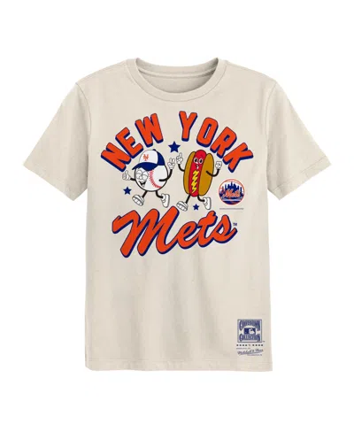 Mitchell & Ness Kids' Preschool Natural New York Mets Snack T-shirt In Neutral