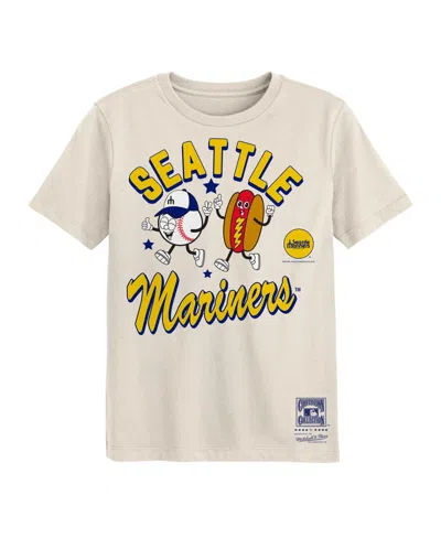 Mitchell & Ness Kids' Preschool Natural Seattle Mariners Snack T-shirt In Neutral