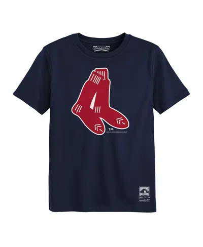 Mitchell & Ness Kids' Preschool Navy Boston Red Sox Retro Logo T-shirt In Blue