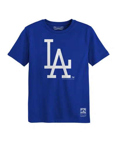 Mitchell & Ness Kids' Preschool Royal Los Angeles Dodgers Retro Logo T-shirt In Blue