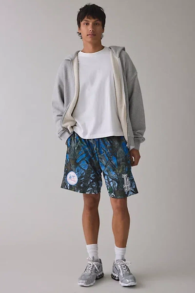 Mitchell & Ness Quiet Blaze Mlb Los Angeles Dodgers Logo Camo Shorts In Camo, Men's At Urban Outfitters In Multi