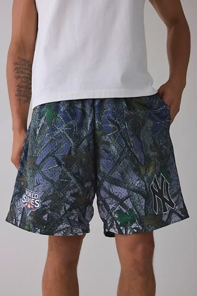 Mitchell & Ness Quiet Blaze Mlb New York Yankees Logo Camo Shorts In Camo, Men's At Urban Outfitters In Multi